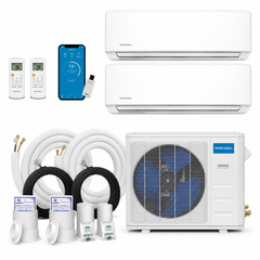 MRCOOL® DIY® 5th Gen 18K BTU 2-Zone Mini Split System with 2 × 9K Air Handlers 230V