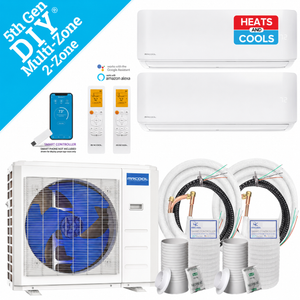 MRCOOL® DIY® 5th Gen 18K BTU 2-Zone Mini Split System with 2 × 9K Air Handlers 230V