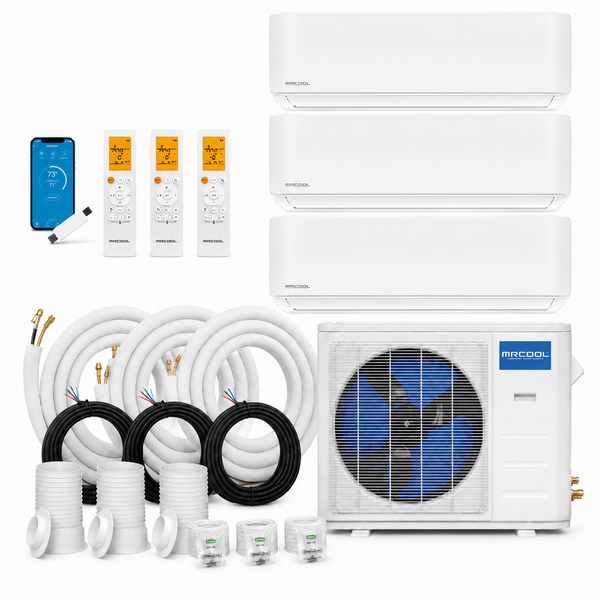 MRCOOL® DIY® 5th Gen 18K BTU 3-Zone Mini Split System with 3 × 9K Air Handlers 230V