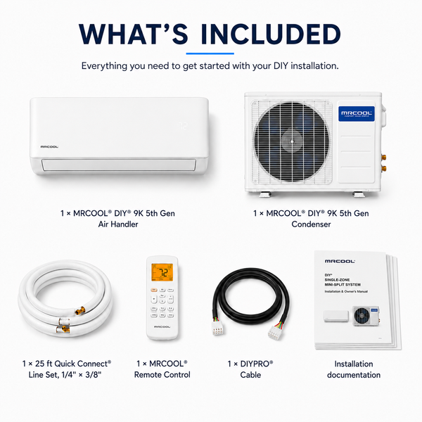 MRCOOL® DIY® 5th Gen 9K BTU Single-Zone Mini-Split System – 115V