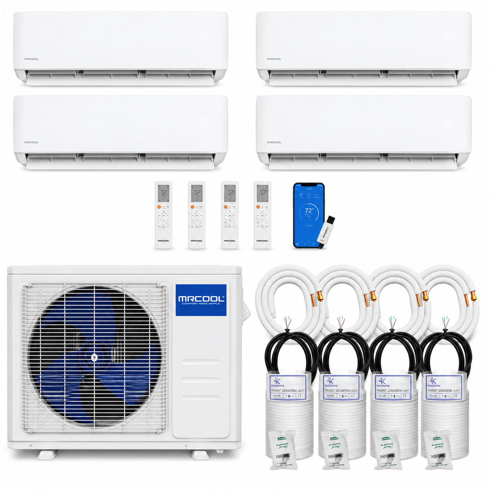 MRCOOL® DIY® 5th Gen 36K BTU 4-Zone Mini Split System – 3 Bedrooms + Living Room – 230V