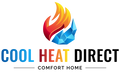 Logo of Cool Heat Direct with colorful flame design on a white background