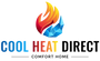 Logo of Cool Heat Direct with colorful flame design on a white background